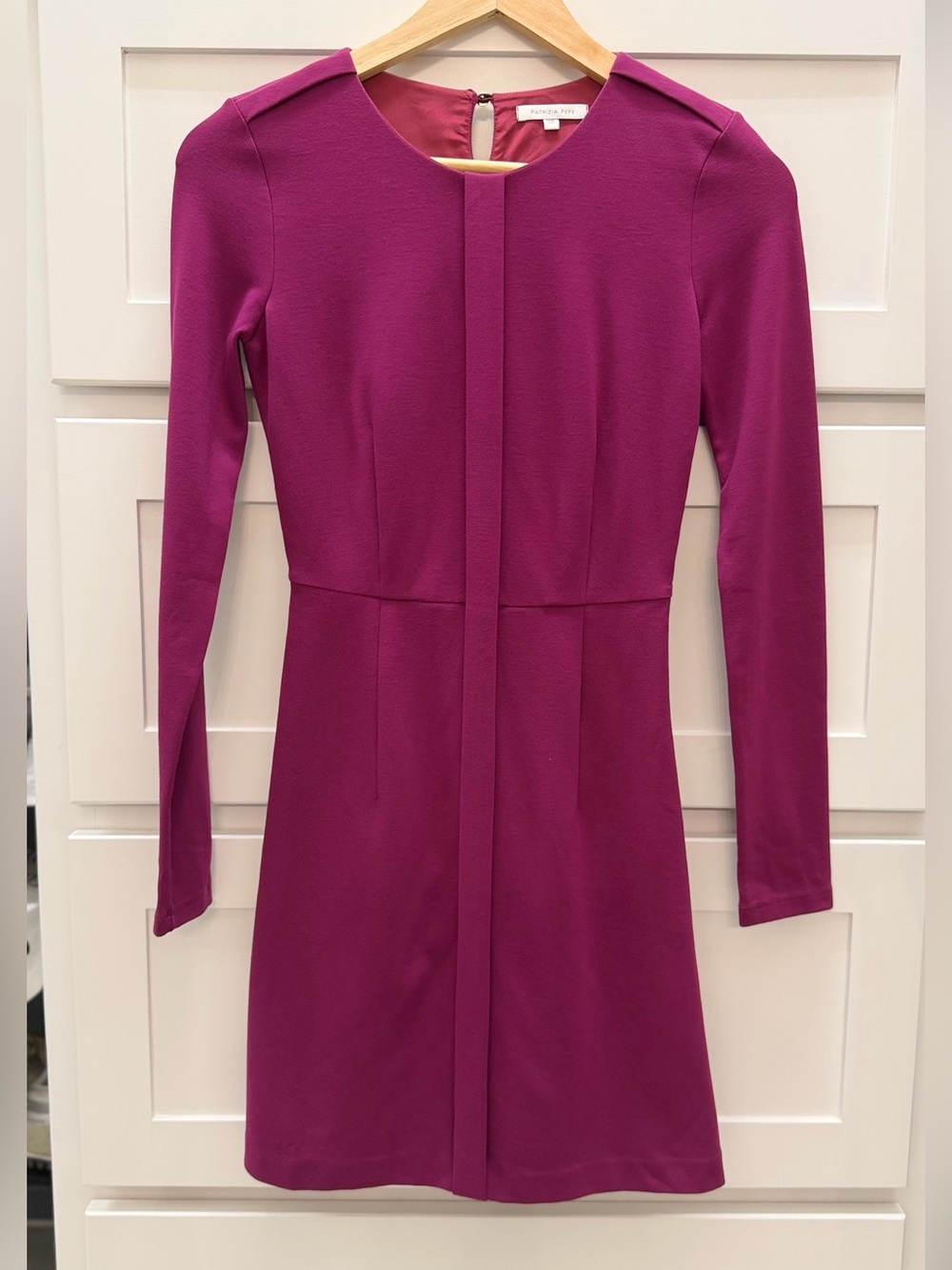 Patrizia Pepe Fuchsia Long-Sleeve A-Line Dress